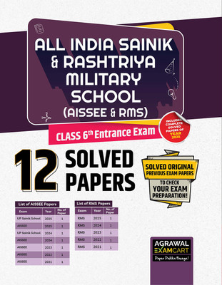 Examcart All India Sainik School & Rashtriya Military School (RMS) Class 6 Entrance Exam Book 2026 | 12 Solved Papers | Latest Previous Year Question Papers with Detailed Solutions (English Medium)(Paperback, Examcart Experts)