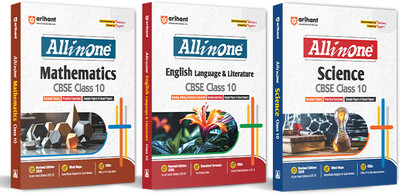 Arihant All In One Mathematics, English Language & Literature, Science Class 10th Based On Latest NCERT For CBSE Exams 2025-26 (Set of 3 Books)(English, Hardcover, unknown)