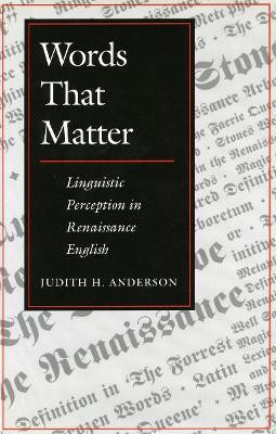 Words That Matter(English, Hardcover, Anderson Judith H.)