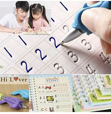 Sank Magic Practice Copybook, (4 BOOK + 10 REFILL+ 1 Pen +1 Grip) Number Tracing Book for Preschoolers with Pen, Magic Calligraphy Copybook Set Practical Reusable Writing Tool Simple Hand Lettering - Magic Practice Copybook Drawing,Alphabet,Math,Number with 4 Disc(Earlygenius, Innovation India Ecom Sank Magic Practice Copybook, (4 BOOK + 10 REFILL+ 1 Pen +1 Grip) Number Tracing Book for Preschoolers with Pen, Magic Calligraphy Copybook Set Practical Reusable Writing Tool Simple Hand Lettering - Magic Practice Copybook Drawing,Alphabet,Math,Number with 4 Disc(Earlygenius, Innovation India Ecom