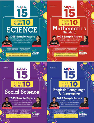 Combo of Super 15 CBSE Class 10 Science, Social Science, Mathematics & English Language & Literature 2025 Sample Papers 3rd Edition | 2024 Solved Papers | Topper Answer Sheet |(Paperback, Taniya Sharma, Santosh Bhatt)