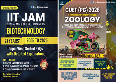 CUET PG Zoology & IIT JAM Biotechnology Books  - 2026 [Set of 2 Books] | Topic Wise Previous Year Solved Papers & 4000+ Practice Questions | Best Seller PYQ Books for CUET PG, IIT JAM, GAT-B, TIFR & All M.Sc Life Science Entrance Exams | IFAS Publications(Paperback, IFAS Publications)