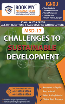 IGNOU MSD 17 Challenges to Sustainable Development Exam Preparetion Book for Ignou student (GUESS PAPER) | Customized Study Srategy.(Paperback, BMA Publication)