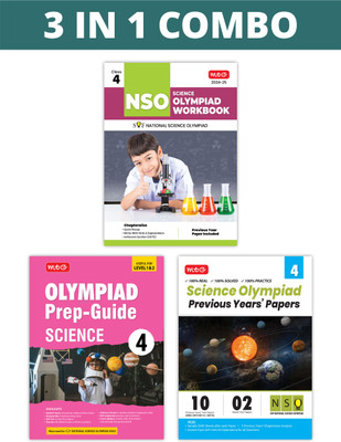 MTG National Science Olympiad (NSO) Workbook, Prep-Guide & Previous Years Papers (PYQs) with Mock Test Paper Class 4 - SOF Olympiad Books For 2024-25 Exam (Set of 3 Books)(Paperback, MTG Editorial Board)