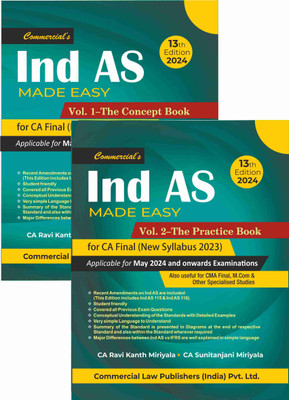 Ind As Made Easy Vols.1 & 2 The Practice Book, CA Final New Syllabus 2023(Paperback, CA. Ravi Kanth Miriyala)