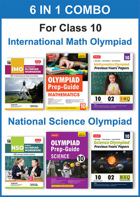 MTG Class-10 (Mathematics & Science) IMO-NSO Olympiad Workbook, Prep-Guide & Previous Years Papers (PYQs) with Mock Test Paper - SOF Olympiad Books For 2024-25 Exam (Set of 6 Books)(Paperback, MTG Editorial Board)