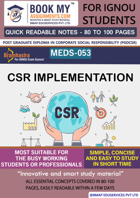 IGNOU MEDS 053 CSR Implementation Quick Readable Notes Book For Ignou Student(Paperback, BMA Publication)
