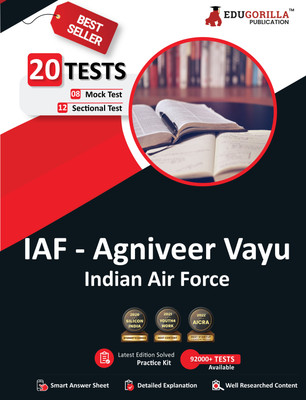 Agniveer Vayu Exam Prep Book  - Indian Air Force Agneepath Scheme - 8 Mock Tests and 12 Sectional Tests (1100 Solved Questions) with Free Access to Online Tests(English, Paperback, Edugorilla Prep Experts)