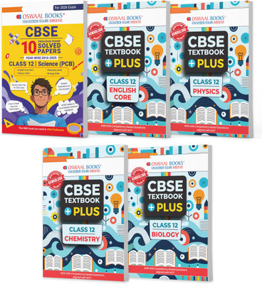 Oswaal CBSE 10 Previous Years' Solved Papers and Textbook Plus Class 12 Science (PCB) English Core, Physics, Chemistry & Biology (Set of 5 Books) For Latest Exam(Product Bundle, Oswaal Editorial Board)