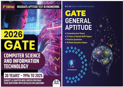 GATE 2026 Computer Science  - GATE General Aptitude [Set of 2 Books] | Previous Year Solved Papers with Detailed Solutions (1996–2025) | Chapter-wise & Topic-wise PYQ Question Bank | Includes 10 Model Papers | Best Seller Books for GATE Computer Science & Information Technology Exam Preparation in I