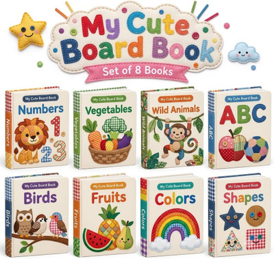 My First Library Set of 8 Board Books for Kids, Early Learning Book for Babies & Toddlers, Alphabets, Body Parts, Numbers, 1-3 Years  - 8 Educational Board Books for Preschoolers | Early Concepts and Knowledge(Board Book, Gurukanth)