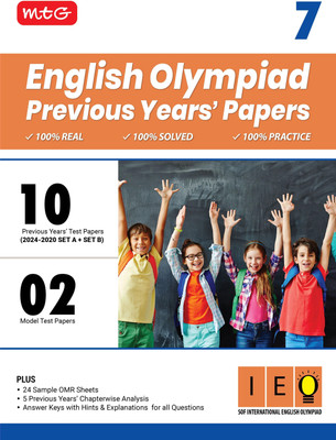 MTG Class-7 IEO Olympiad 10 Previous Years Papers English (2024-2020 Set A & B) - Model Test Papers with 24 Sample OMR Sheets & Chapterwise Analysis | PYQs For SOF Olympiad 2025-26 Exam(Paperback, MTG Editorial Board)