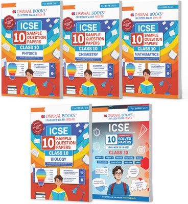 Oswaal ICSE Class 10, 10 Sample Question Papers + 10 Previous Years' Solved Papers Physics, Chemistry, Maths, Biology (Set of 5 Books) for 2026 Board Exams(Product Bundle, Oswaal Editorial Board)