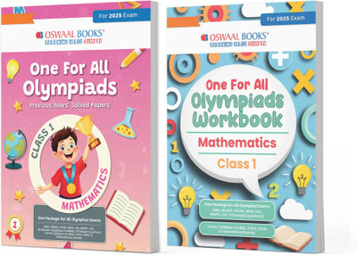 One For All Olympiad Class 1 Solved Papers + Workbook Maths (2 Books) For 2025 Exam(Product Bundle, Oswaal Editorial Board)