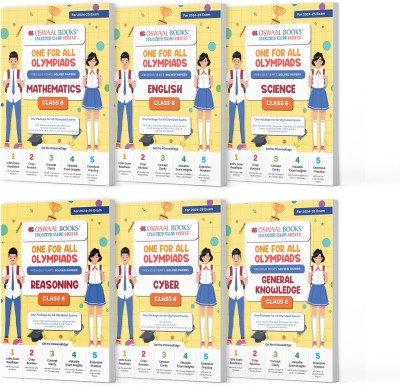 Oswaal One For All Olympiad Previous Years' Solved Papers Class 6 (Set of 6 Books) Maths, English, Science, Reasoning, Cyber & General Knowledge (For 2024-25 Exam)(Product Bundle, Oswaal Editorial Board)