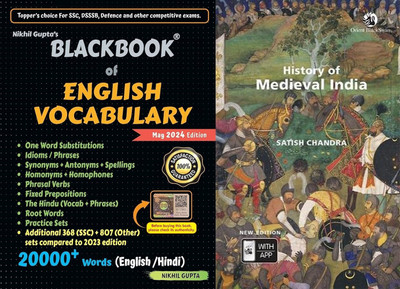 BlackBook of English Vocabulary 2024 + HISTORY OF MEDIEVAL INDIA Combo of 2(Paperback, Satish Chandra, Nikhil Gupta) BlackBook of English Vocabulary 2024 + HISTORY OF MEDIEVAL INDIA Combo of 2(Paperback, Satish Chandra, Nikhil Gupta)