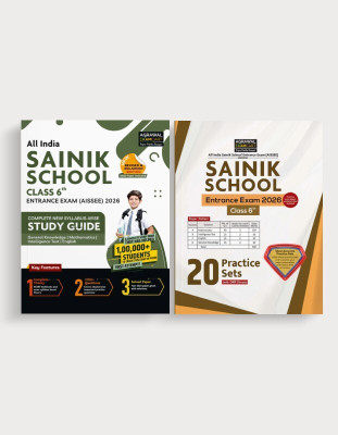 Examcart Sainik School Class 6 Entrance Exam 2026 | Complete Study Guide Book + 20 Practice Sets with OMR Sheets | Based on Latest AISSEE Syllabus (English Medium) (Set of 2 Books)(Paperback, Examcart Experts)