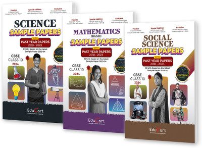 Educart CBSE Class 10 Sample Papers Bundle - Science, Mathematics Basic & Social Science 2023-24 (Introducing Revision Maps and Past Year Papers) 2024(Paperback, Sanjiv Pandey | Prashant Kirad | Mansi Sharma | Gaurav Suthar | Digraj Singh Rajput | Educart)