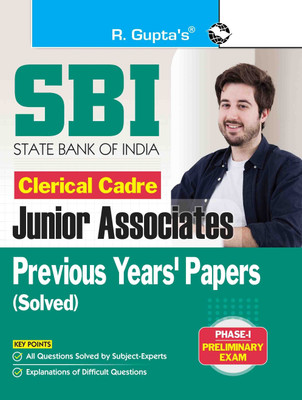 SBI: Clerical Cadre - Junior Associates (Phase-I Preliminary Exam)- Previous Years' Papers (Solved)(English, Paperback, RPH Editorial Board)