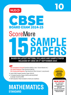 MTG CBSE Class 10 ScoreMore 15 Sample Papers Mathematics Standard Book For 2025 Board Exam | Detailed Solutions of Each Chapter | Based on Latest CBSE Pattern & Syllabus(English, Paperback, unknown)