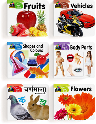 Kids Board Books | Fruits, Vehicles, Shapes & Colours, Body Parts, Varnmala, Flowers | Set of 6 Books(Board Book, Pinwheel Books)