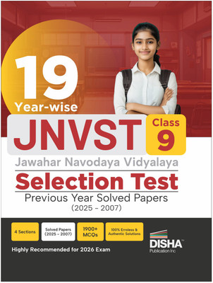Disha 19 Year-wise JNVST Class 9 Jawahar Navodaya Vidyalaya Selection Test Previous Year Solved Papers (2025 - 2007) | Navodaya Entrance Exam 2026 | 5th Edition(Paperback, Disha Experts)