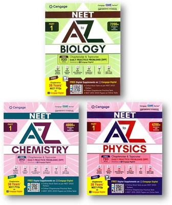 Cengage - NEET A to Z - Physics, Chemistry & Biology Part-1's PCB Combo (Set of 3 Books ) With FREE MCQs for 2025 Exams New Edition 2025(Paperback, CENGAGE LEARNING)