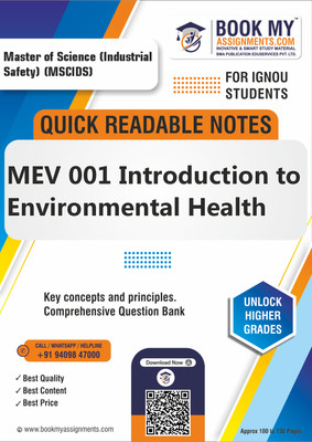 IGNOU MEV 001 Introduction to Environmental Health Study Material (Quick Readable Notes) For Ignou Student - Utilizing Premium 80 GSM A4 Paper to Deliver Sharp and Clear Print Quality, Essential for Effective Study Habits and Academic Achievement - English Edition(Paperback, BMA Publication)