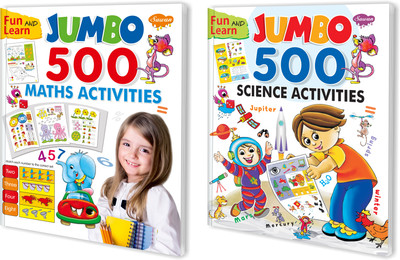 Fun & Learn Jumbo 500 Maths and Science Activity book for kids : Children's activity book, Learning activity book, Activity book for kids | Combo of 2 activity books(Paperback, SAWAN)