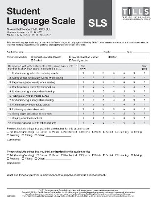Test of Integrated Language and Literacy Skills (R) (TILLS (R)) Student Language Scale(English, Loose-leaf, Nelson Nickola)
