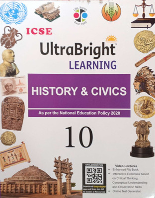 Icse Ultra Bright learning History and civics class 10(Pepper back, Dr bina biswas)