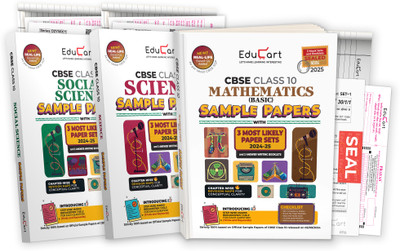 Educart CBSE Sample Question Papers Class 10 Science, Social Science & Maths Basic (Set of 3 Books) For 2025 Exam(English, Paperback, Prashant Kirad|Digraj Singh Rajput|Mansi Sharma|Educart)