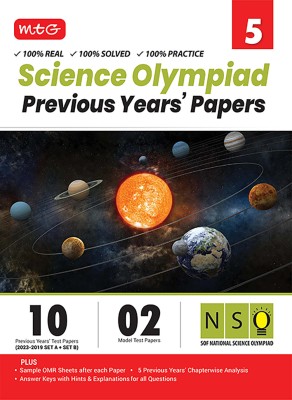 MTG NSO Class-5 Olympiad 10 Previous Years Papers (2023-2019 Set A & B) Science with Mock Test Papers - Sample OMR Sheet with Chapterwise Analysis | SOF Olympiad Books For 2024-25 Exam(Paperback, MTG Editorial Board)