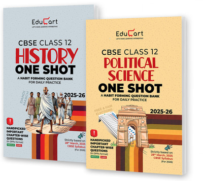 Educart CBSE Class 12 One Shot Question Bank 2026 History and Political Science (Updated for 2025-26 Exam) Bundle of 2 Books(Paperback, Educart)