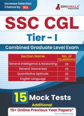 SSC CGL Tier 1 Exam Preparation Book  - 2024 (English Edition) - Combined Graduate Level Examination - Solved 15 Practice Mock Tests and Online Access of 15+ Previous Year Solved Papers(Paperback, EduGorilla Prep Experts)