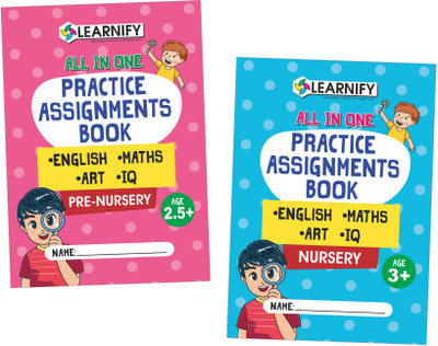 All In One Practice Assignments Books | English, Maths, Art, IQ | Pre-Nursery & Nursery | Set of 2 Books(Paperback, Pinwheel Books)
