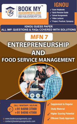 IGNOU MFN 7 & MFNL 7 Entrepreneurship and Food Service Management | Guess Paper | Important Question Answer |Master of Science (Food Nutrition) (MSCDFSM)  - Best IGNOU exam preparation book(Paperback, BMA Publication)