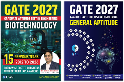 GATE Mathematics PYQ And GATE Aptitude Books  - GATE General Aptitude (Set of 2 Book) | GATE Biotechnology 15 Years Previous Year Solved Papers (2012 to 2026) Sorted Subject and Chapter Wise | Best Seller Previous Year Questions Papers Book for M.E./M.Tech/PhD & PSUs Aspirant | IFAS Publications(Eng