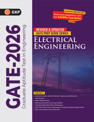 GKP GATE 2026 : Electrical Engineering - Guide| Solved Papers from 2023 to 2025| 3 Mock Tests| MSQ Bank| General Aptitude & Engineering Mathematics(Paperback, G.K. Publications (P) Ltd.) GKP GATE 2026 : Electrical Engineering - Guide| Solved Papers from 2023 to 2025| 3 Mock Tests| MSQ Bank| General Aptitude & Engineering Mathematics(Paperback, G.K. Publications (P) Ltd.)