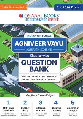 Oswaal Indian Air Force - Agniveer Vayu (Agnipath Scheme) Question Bank Chapterwise Topicwise for English Physics Mathematics Reasoning General Awareness For 2024 Exam(English, Paperback, Oswaal Editorial Board)
