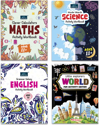 WORLD Activity & Sticker Book + English, Science & Maths Workbooks 11+(Set of 4)(Paperback, BOOKFORD PUBLICATIONS PVT. LTD.)