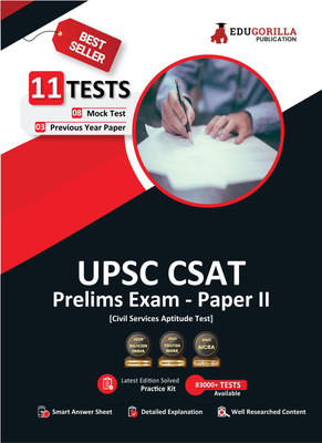 UPSC CSAT Prelims (Paper - 2) Book  - 2024 (English Edition) - Civil Services Aptitude Test - 8 Mock Tests and 3 Previous Year Papers with Free Access to Online Tests(English, Paperback, Edugorilla Prep Experts)