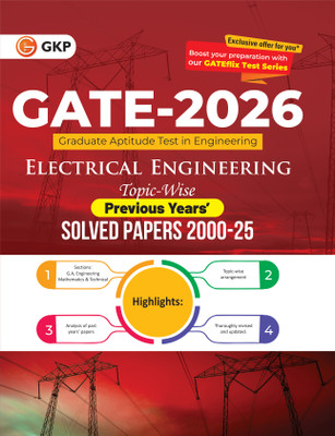 GKP GATE 2026 : Electrical Engineering - 26 Years' Topic Wise Previous Solved Papers (2000-2025)|Topic-wise GATE Papers from 2000 to 2024| Complete Solved Paper GATE 2025(Paperback, G.K. Publications (P) Ltd.) GKP GATE 2026 : Electrical Engineering - 26 Years' Topic Wise Previous Solved Papers (2000-2025)|Topic-wise GATE Papers from 2000 to 2024| Complete Solved Paper GATE 2025(Paperback, G.K. Publications (P) Ltd.)