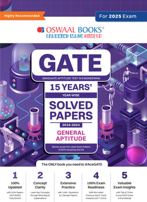 Oswaal GATE Year-wise 15 Years' Solved Papers 2010 to 2024 | General Aptitude For 2025 Exam(Paperback, Oswaal Editorial Board)
