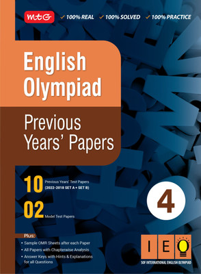 MTG English (IEO) Olympiad Previous Years Papers with Mock Test Papers Class 4 - Sample OMR Sheet with Chapterwise Analysis | SOF Olympiad Books For 2023-24 Exam(Paperback, MTG Editorial Board)