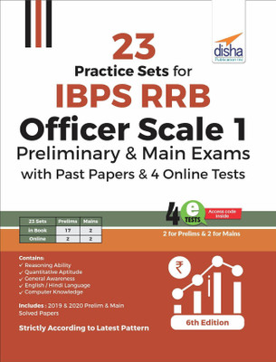 23 Practice Sets for Ibps Rrb Officer Scale 1 Preliminary & Main Exams with Past Papers & 4 Online Tests(English, Paperback, unknown)