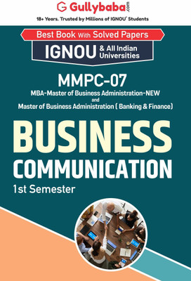Gullybaba IGNOU 1st Semester MBA (Latest Edition) MMPC-07 Business Communication in English IGNOU Help Book with Solved Previous Year's Question Papers and Important Exam Notes (Paperback, Gullybaba.com Panel)  - Business Communication(Paperback, Gullybaba.com Panel)