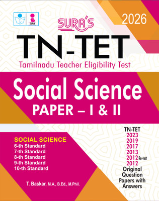SURA`S TN-TET SOCIAL SCIENCE Paper - I and II Exam Book Guide in English Medium and Previous Years Original Question Papers with Answers 2026(Paperback, T. Baskar MA., B.Ed., M.Phil.)
