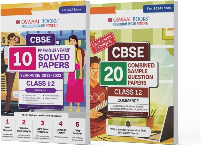 Oswaal CBSE Class 12th 20 Combined Sample Question Papers Commerce Stream (Accounts, Business Studies, Economics, Maths, Eng. Core) & 10 Previous Years' Solved Papers (2013-2023) (Set of 2 Books) 2024(Product Bundle, Oswaal Editorial Board)
