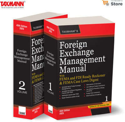 Taxmann's FEMA Manual (2 Vols.) – Compendium of Amended | Updated | Annotated Texts of Acts | Rules/Regulations | Notifications | Master Directions | Case Laws on FCRA | PMLA | FDI(Paperback, Taxmann)